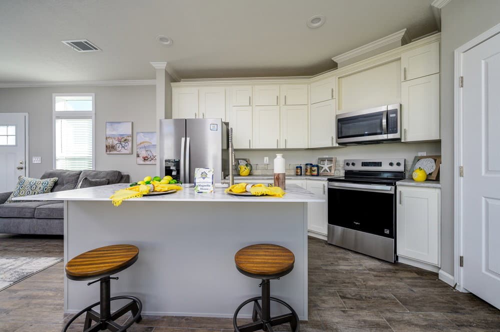 Riverfront kitchen home features