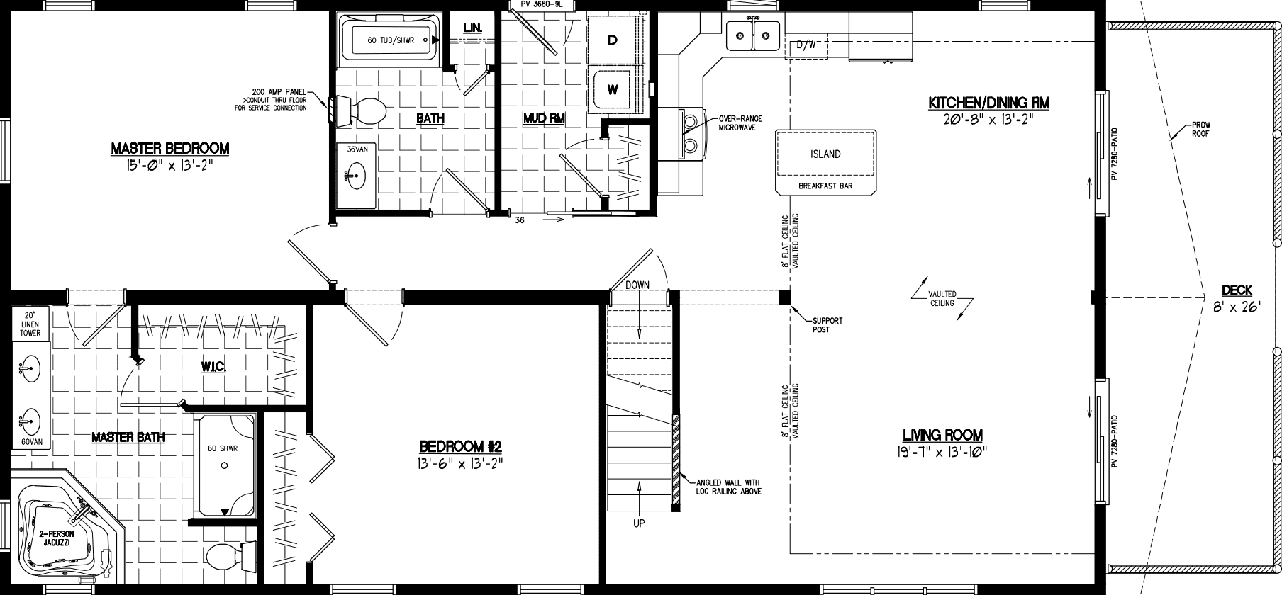 Chalet 2852 floor plan home features