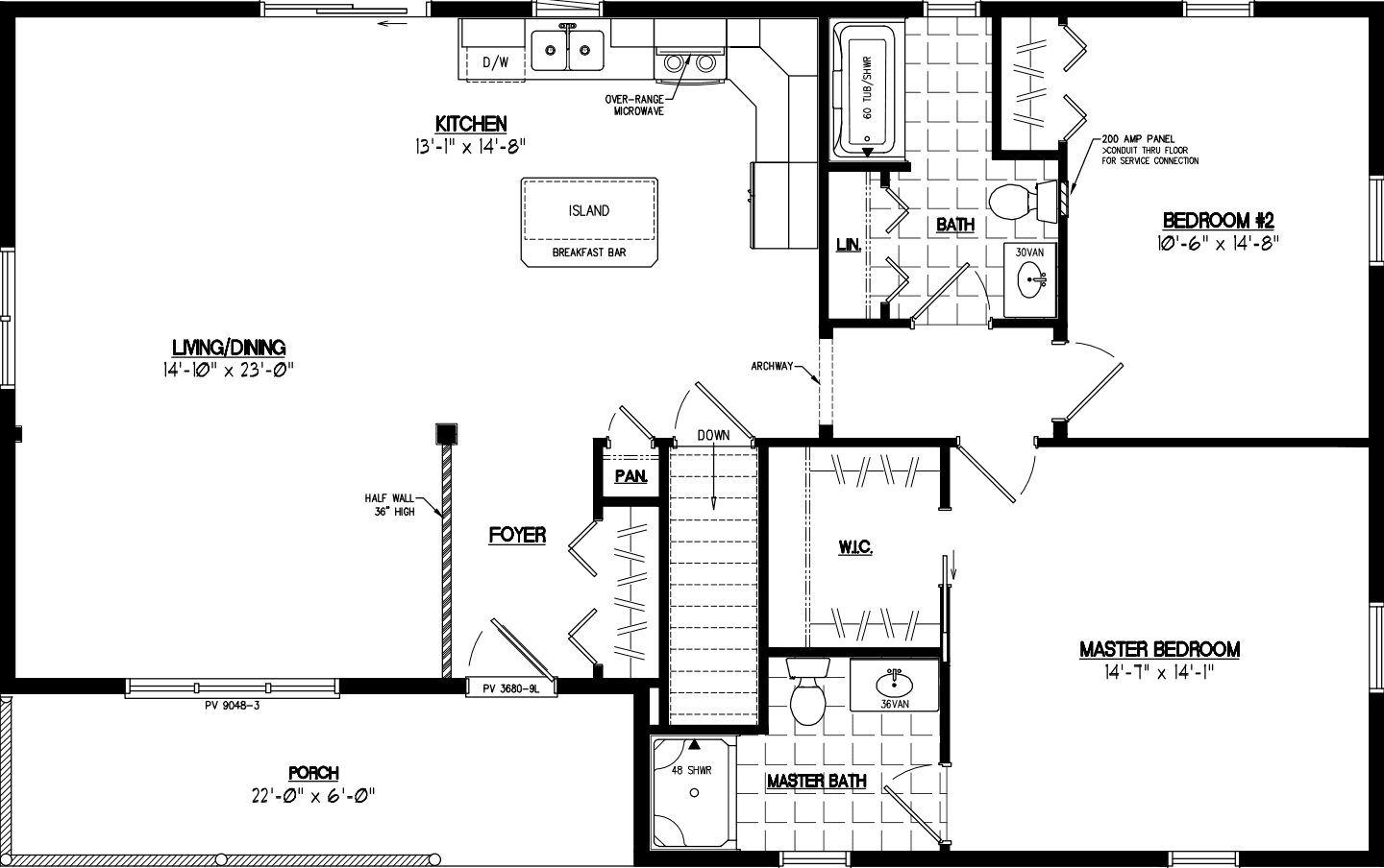 Frontier 3052 floor plan home features