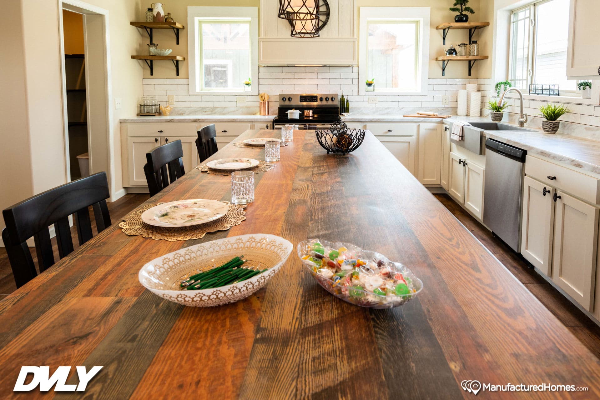 The adriel corner ½ rock fireplace kitchen home features
