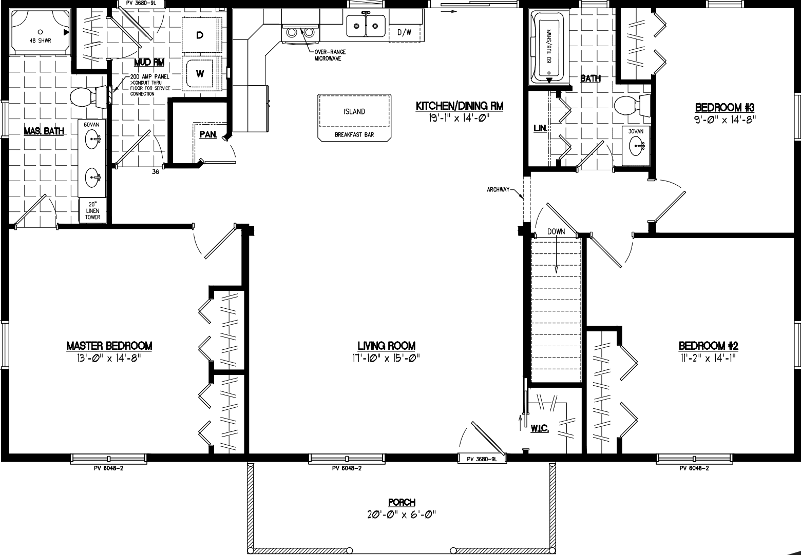 Pioneer 3052 floor plan home features