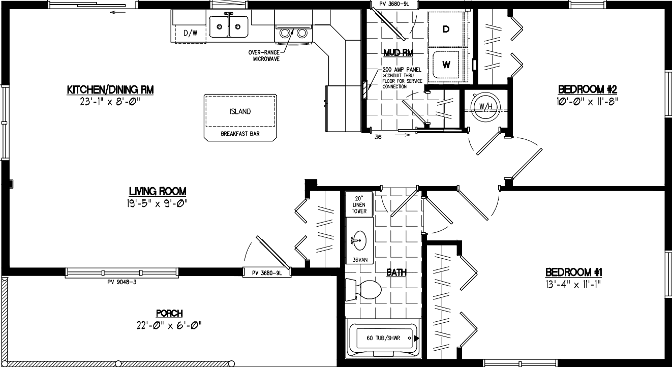 Frontier 2444 floor plan home features