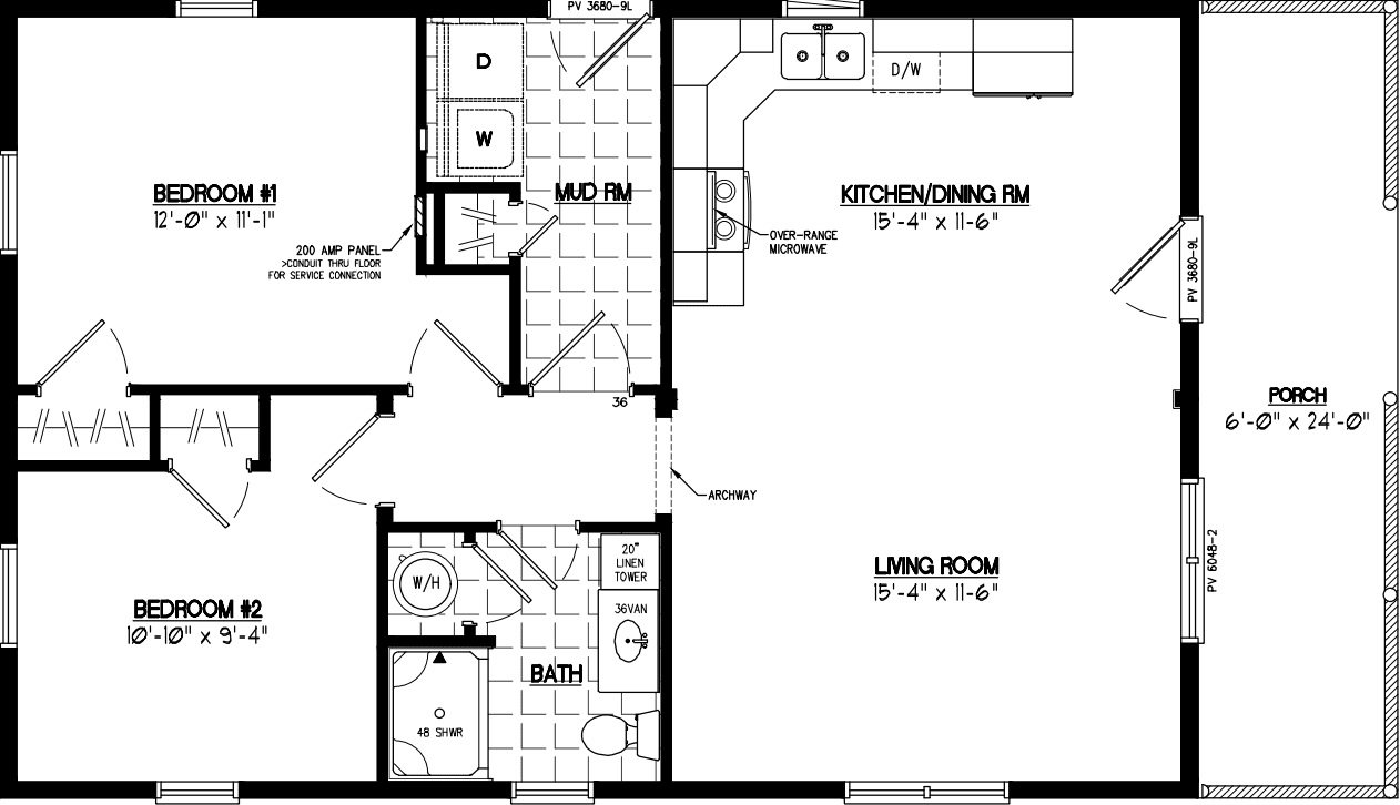 Settler 2436 floor plan home features