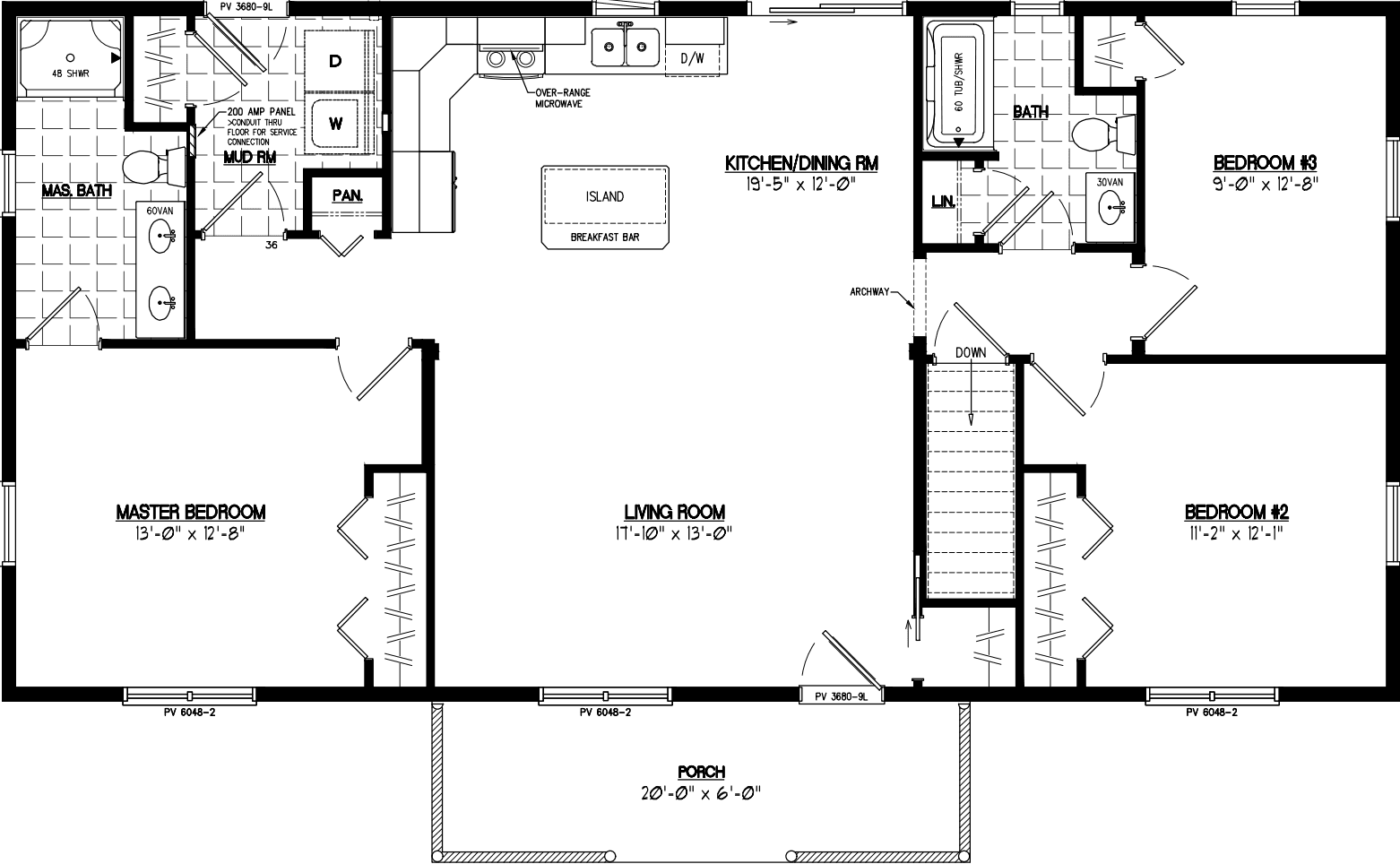 Pioneer 2652 floor plan home features