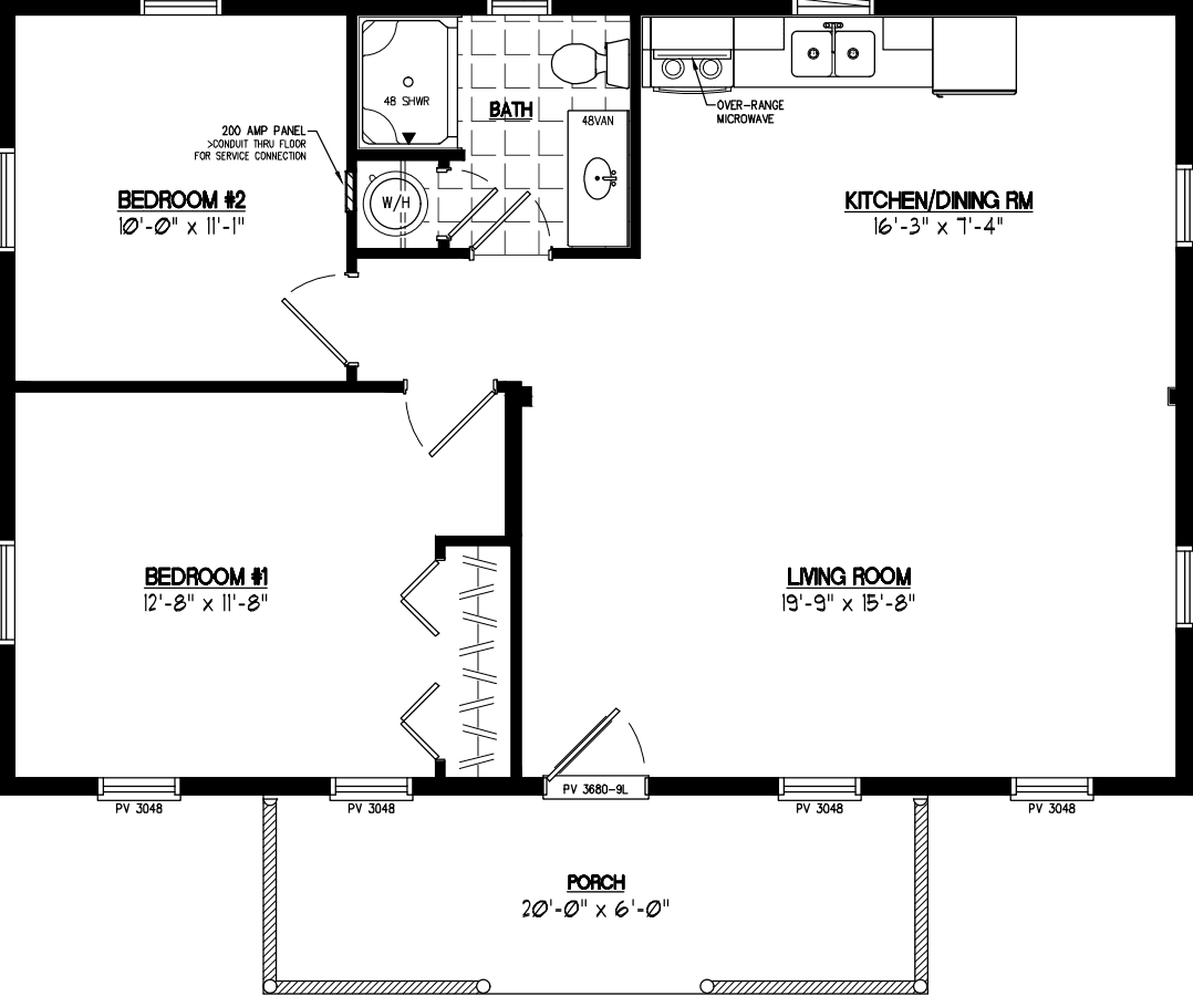 Pioneer 2436 floor plan home features