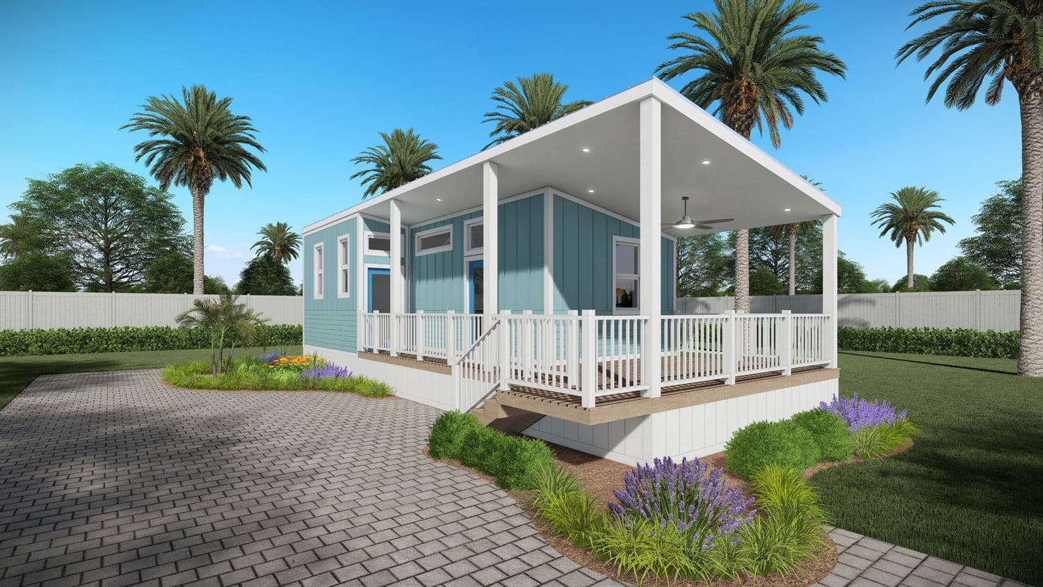 Castaway cabana hero, elevation, and exterior home features