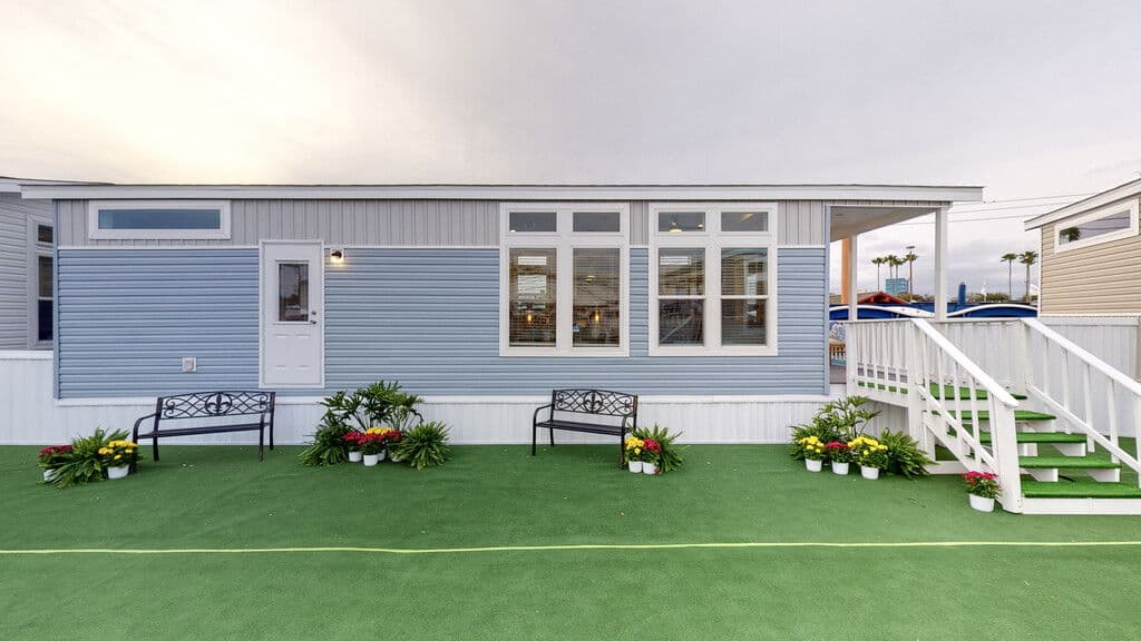 The berkley | 13381b | hud elevation and exterior home features