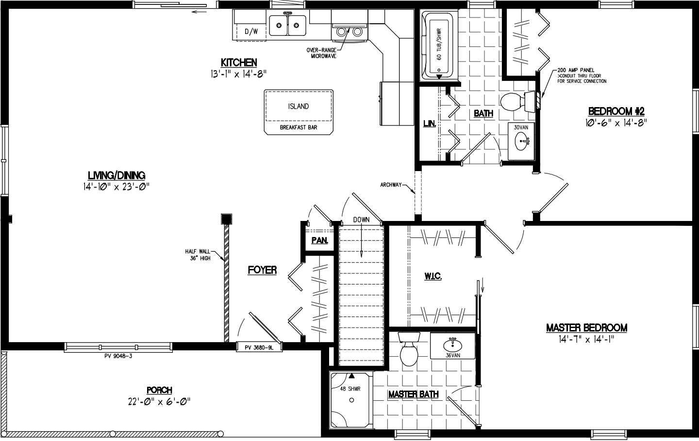 Mountaineer 3048 floor plan home features