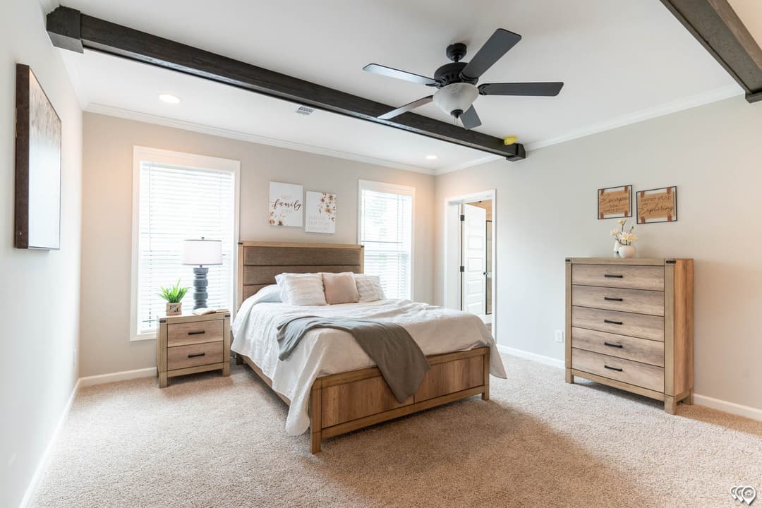 The woodside bedroom home features