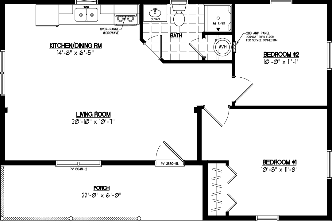 Frontier 2436 floor plan home features