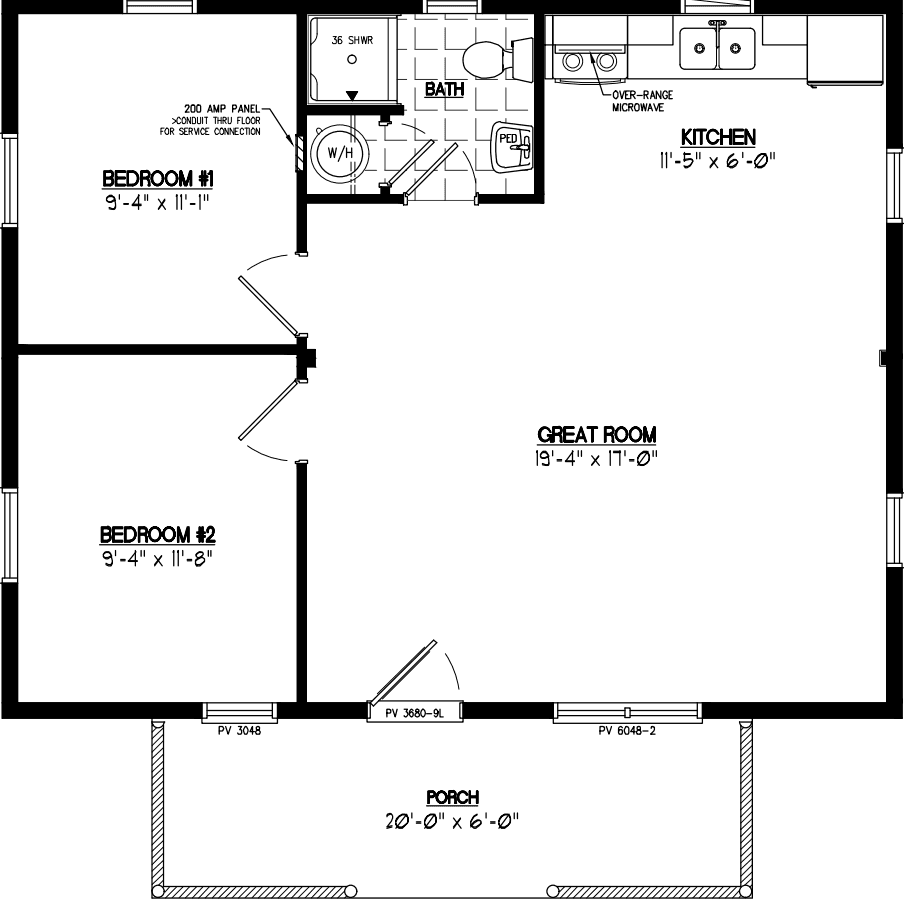 Pioneer 2430 floor plan home features