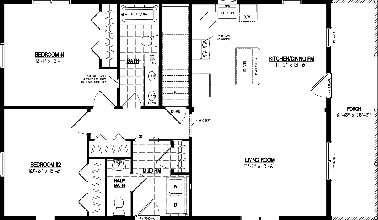 Settler 2842 floor plan home features