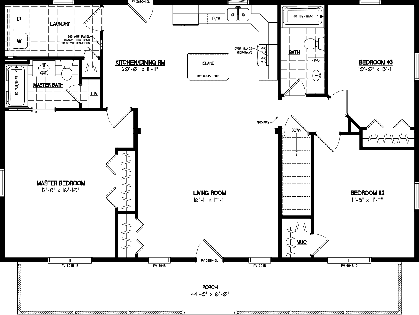 Musketeer 3048 floor plan home features