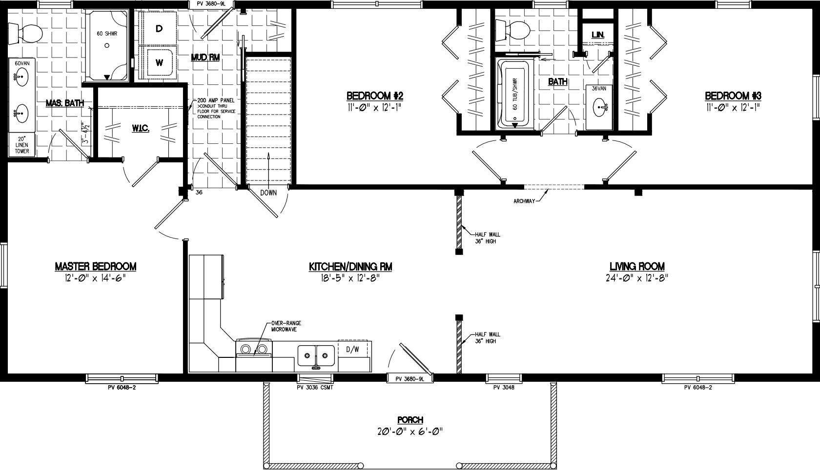 Pioneer 2656 floor plan home features