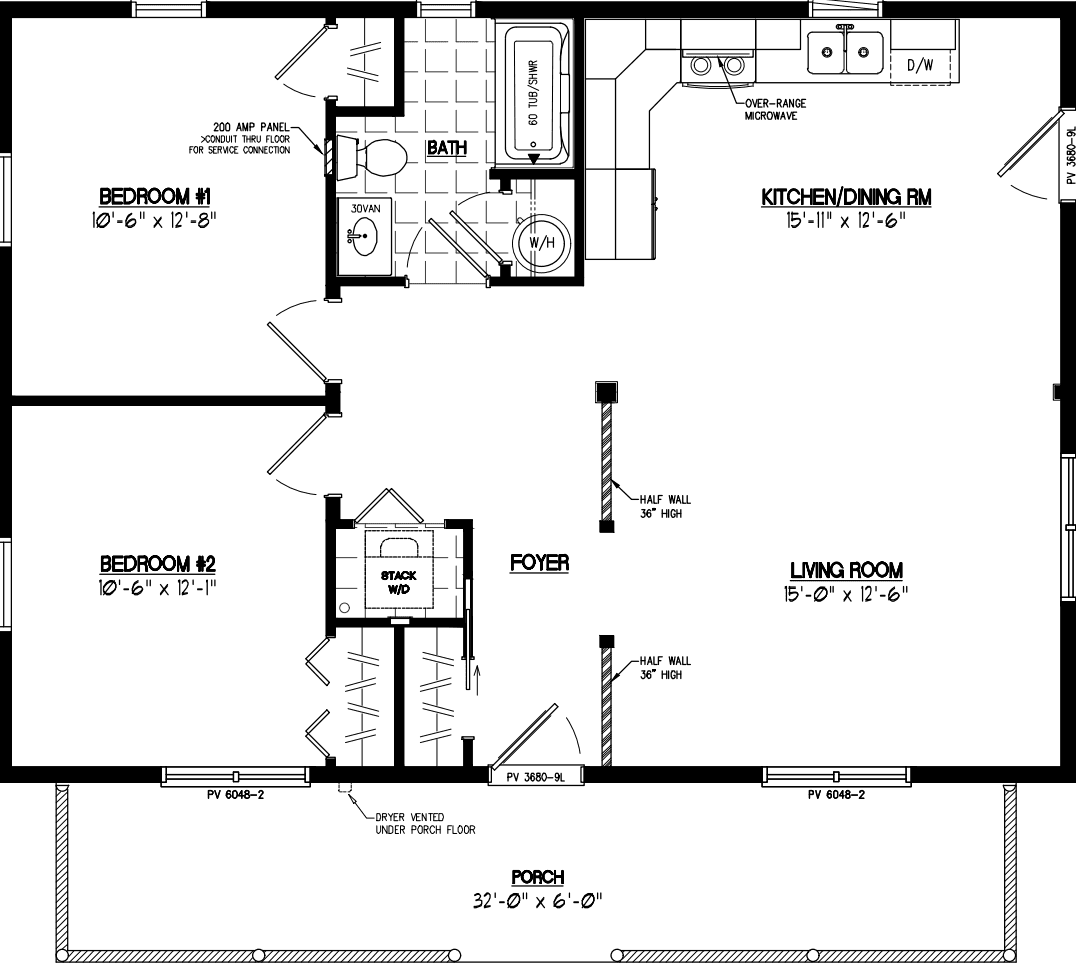 Musketeer 2636 floor plan home features