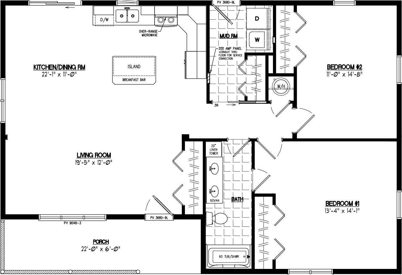 Frontier 3044 floor plan home features
