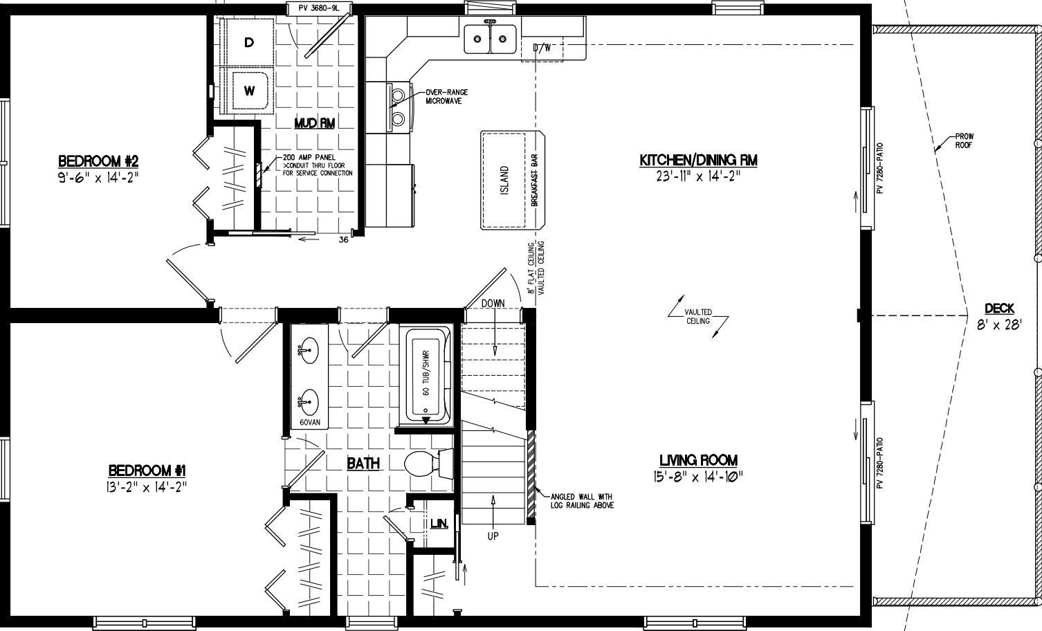 Chalet 3042 floor plan home features
