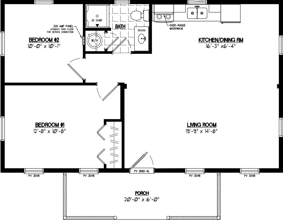 Pioneer 2236 floor plan home features