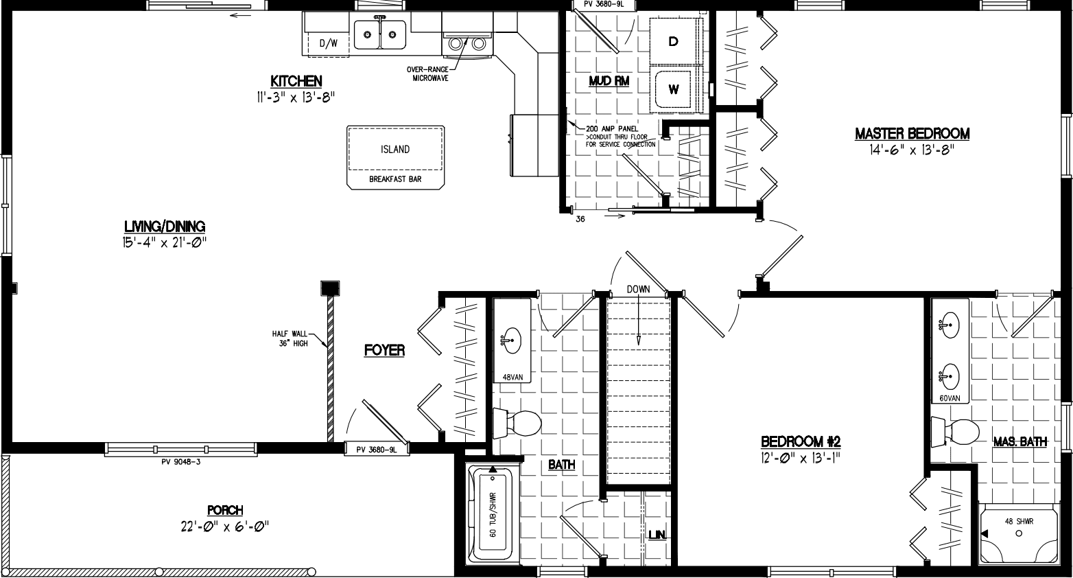 Frontier 2852 floor plan home features