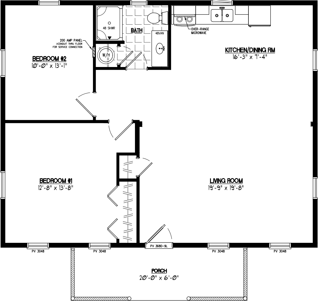 Pioneer 2836 floor plan home features