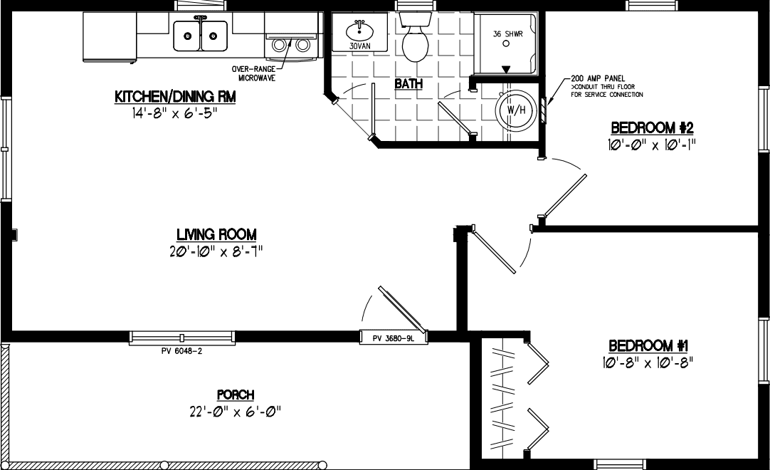 Frontier 2236 floor plan home features