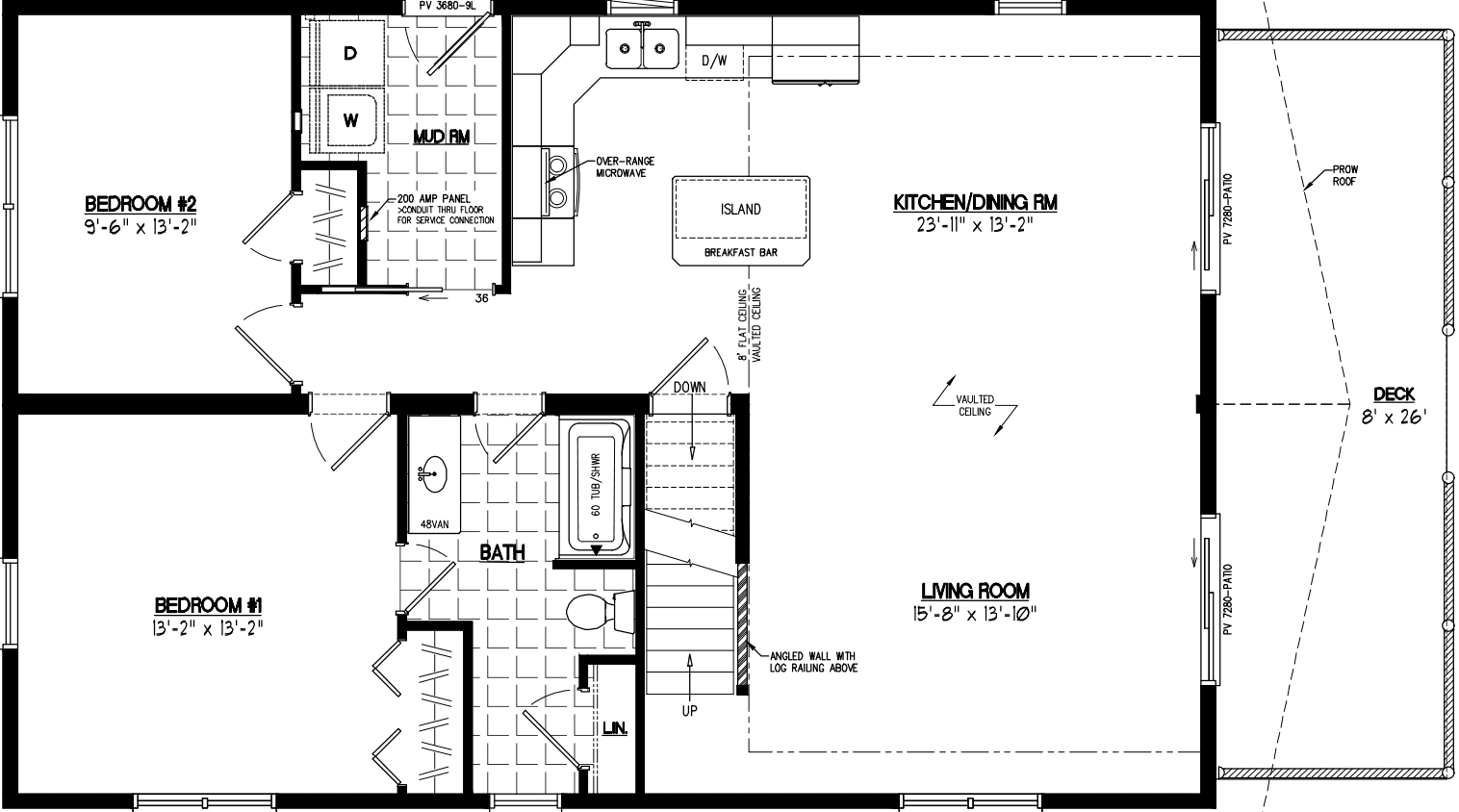 Chalet 2842 floor plan home features