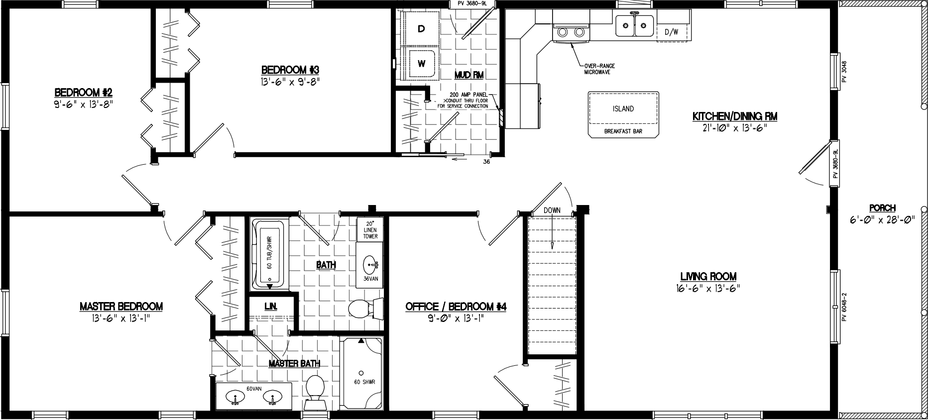 Settler 2856 floor plan home features