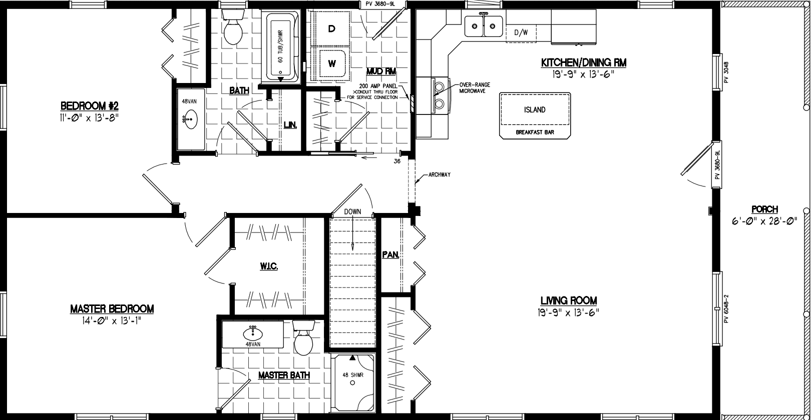 Settler 2848 floor plan home features