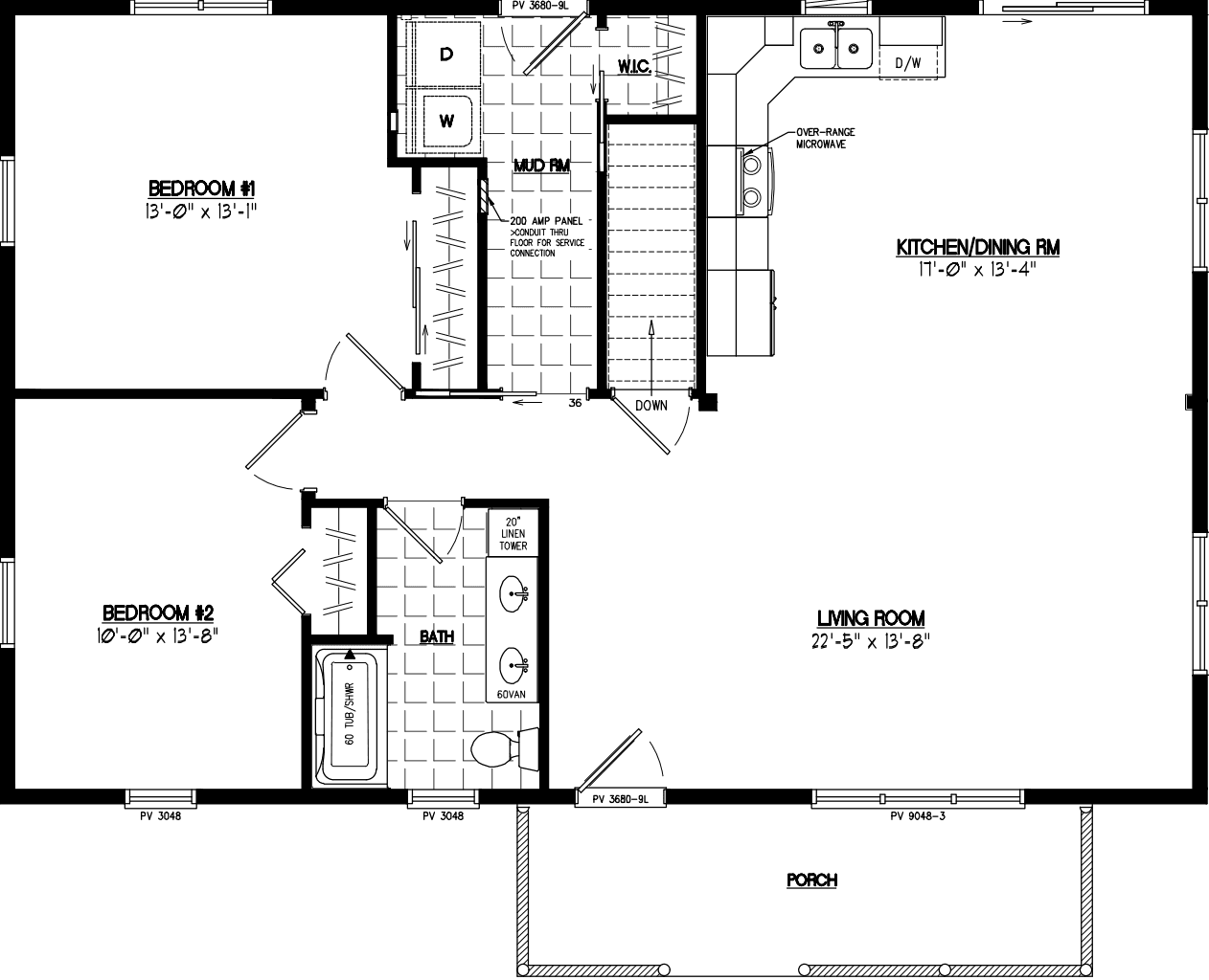 Pioneer 2842 floor plan home features