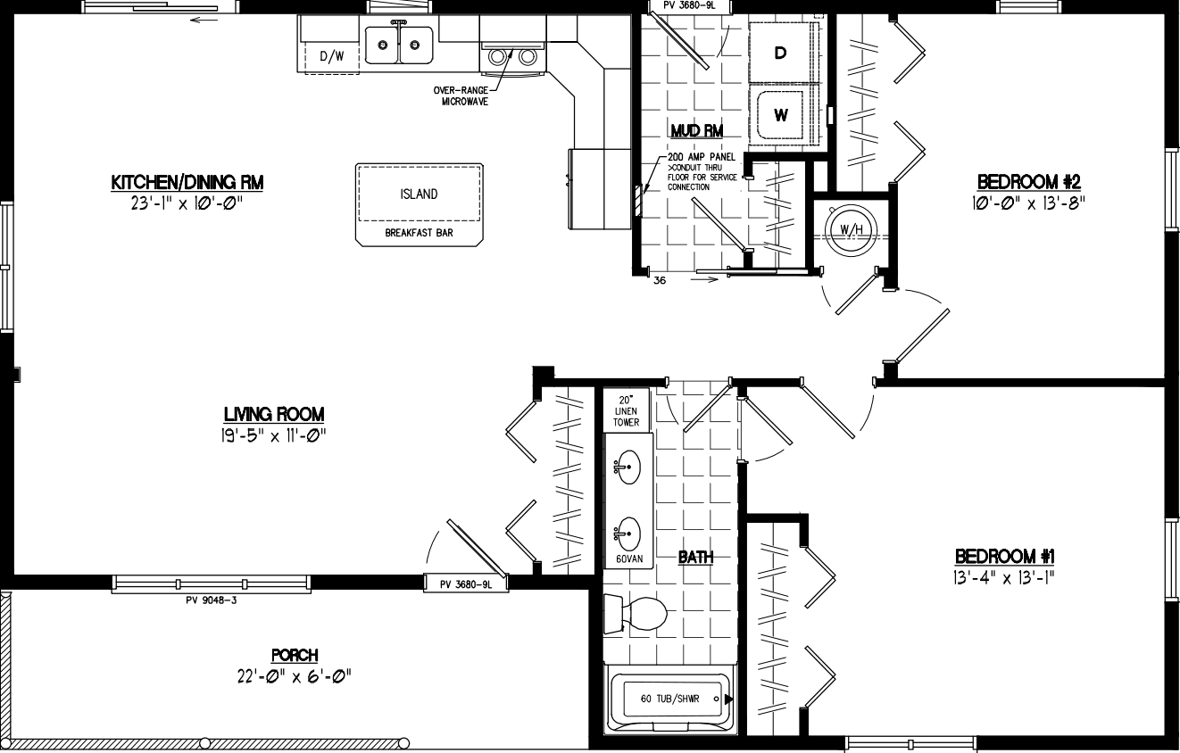 Frontier 2844 floor plan home features