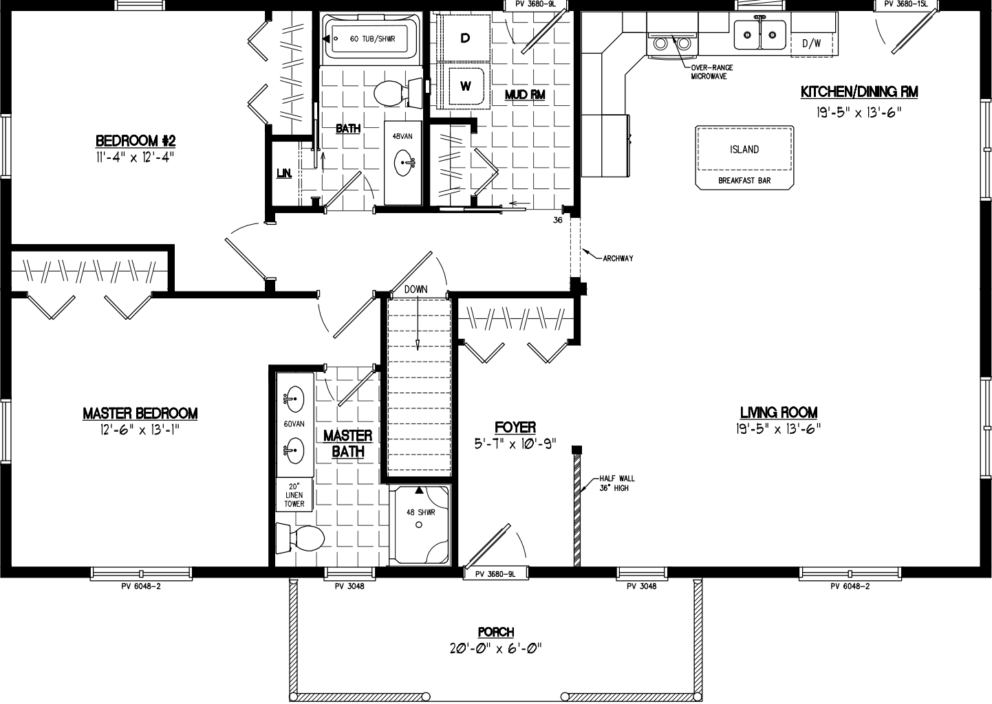 Pioneer 2848 floor plan home features